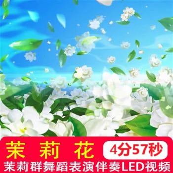 茉莉花歌曲配乐伴奏茉莉民族舞古典群舞蹈led大屏幕视频背景素材