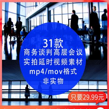 企业高层白领商务谈判高层会议讨论洽谈合作握手 MP4视频片段素材