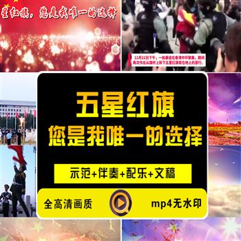 《五星红旗，您是我唯一的选择》朗诵演讲LED大屏幕背景视频